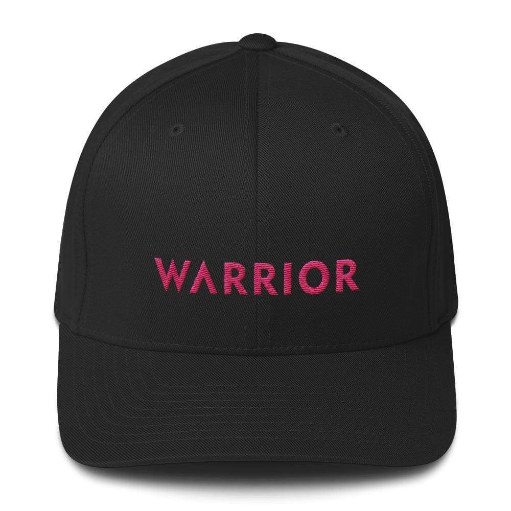 Breast Cancer Awareness Fitted Baseball Hat with Warrior and Pink Ribbon on the Back