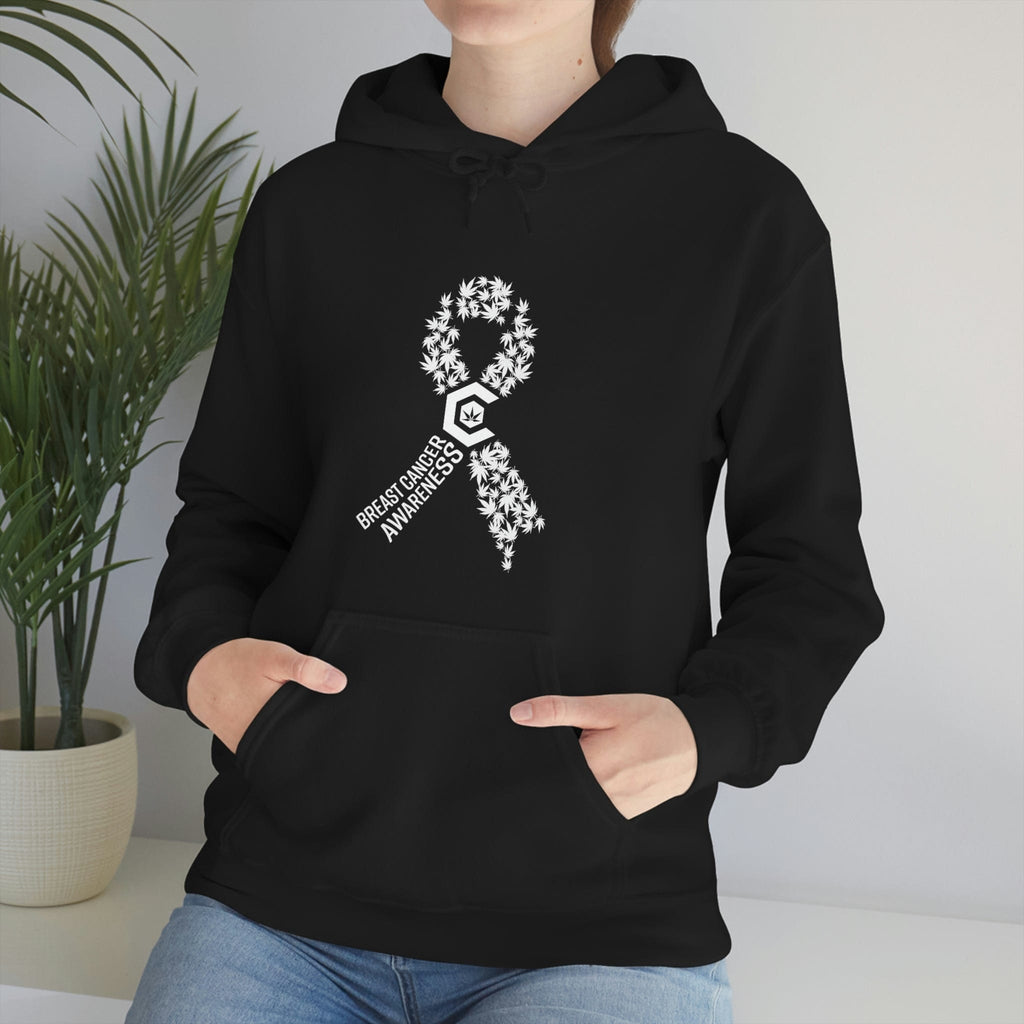 Breast Cancer Awareness Hoodie Weed Ribbons