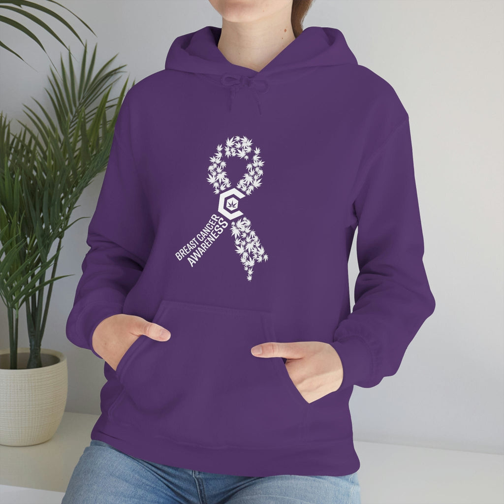 Breast Cancer Awareness Hoodie Weed Ribbons