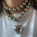 Bubble Heart Metallic Necklace