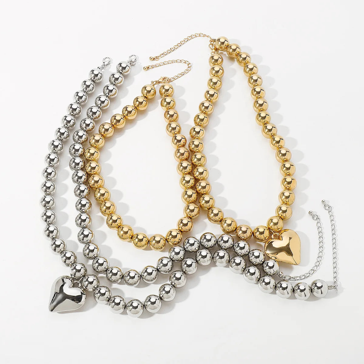 Bubble Heart Metallic Necklace