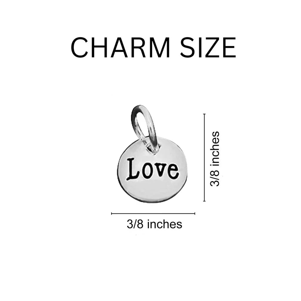 Burgundy Ribbon Awareness Retractable Bracelet – Hope, Faith, Love Charms