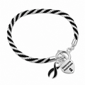 Melanoma Black Ribbon Rope Bracelets