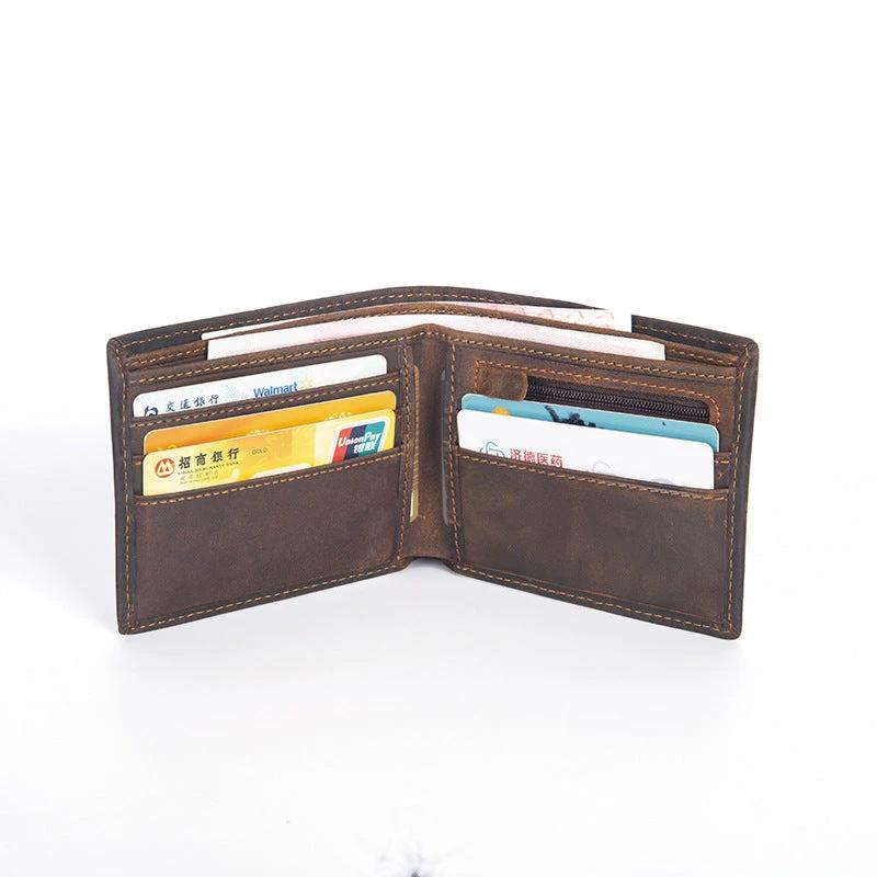 Horizontal First-layer Cowhide Wallet For Men