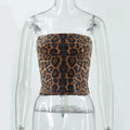 Women's Leopard Print Sequined Bandeau Slim-fit Inner Vest