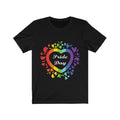 Pride Day Love Wins Rainbow Heart Short Sleeve Tee