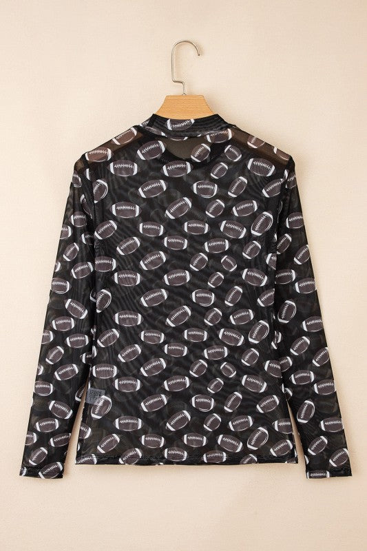 Maci Rugby Mesh Sheer Long Sleeve Top See size chart under “more details”