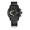 Men's Leather Band Quartz Waterproof Leisure Watch