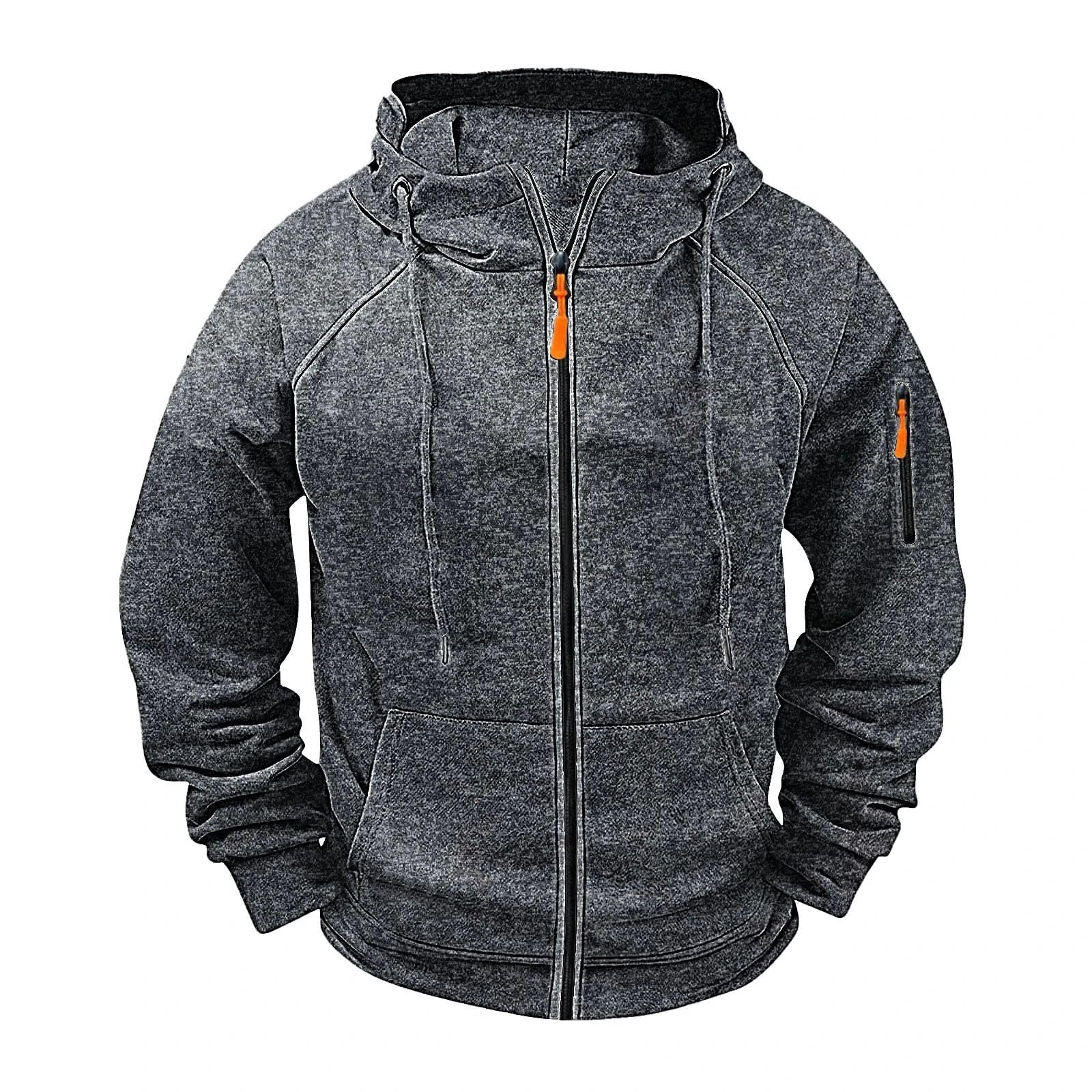 Men's Loose Leisure Hooded Zip-up Sweater