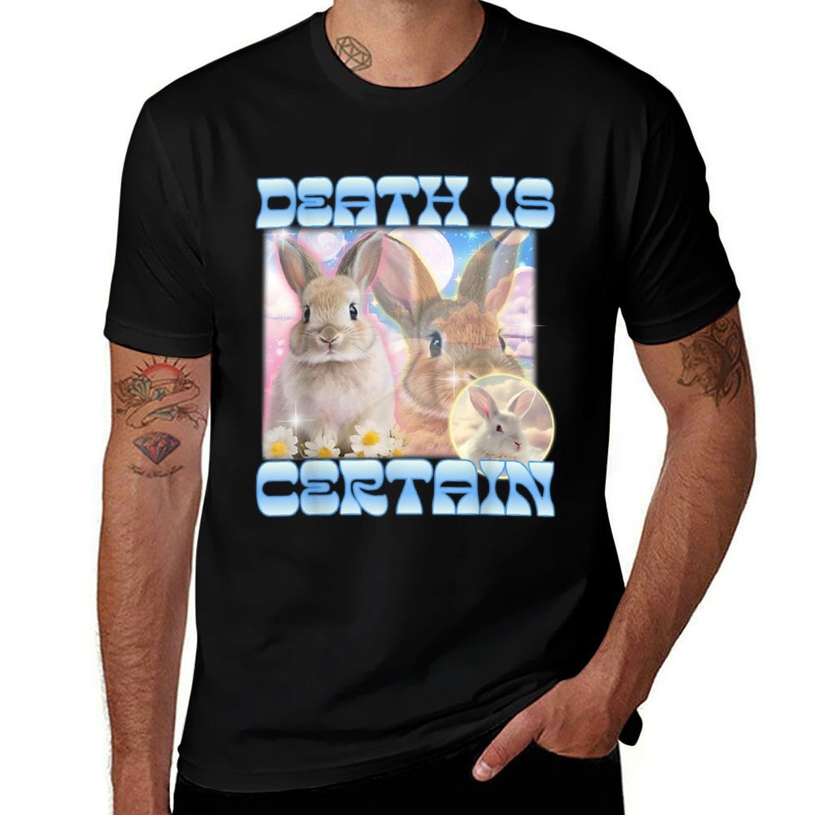 Death Is Certain Funny Meme Cringe Gen Z Y2K Retro Vintage  Easy-care T-Shirt