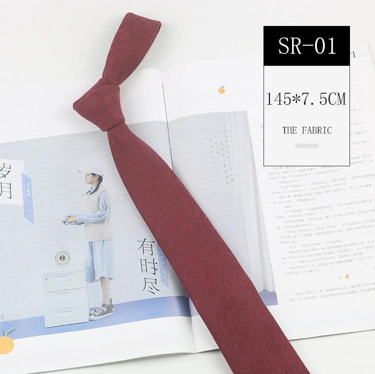 Casual Suede Solid Color 7cm Tie