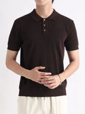 Men's Plus Size Ribbed Knit Slim Fit Polo