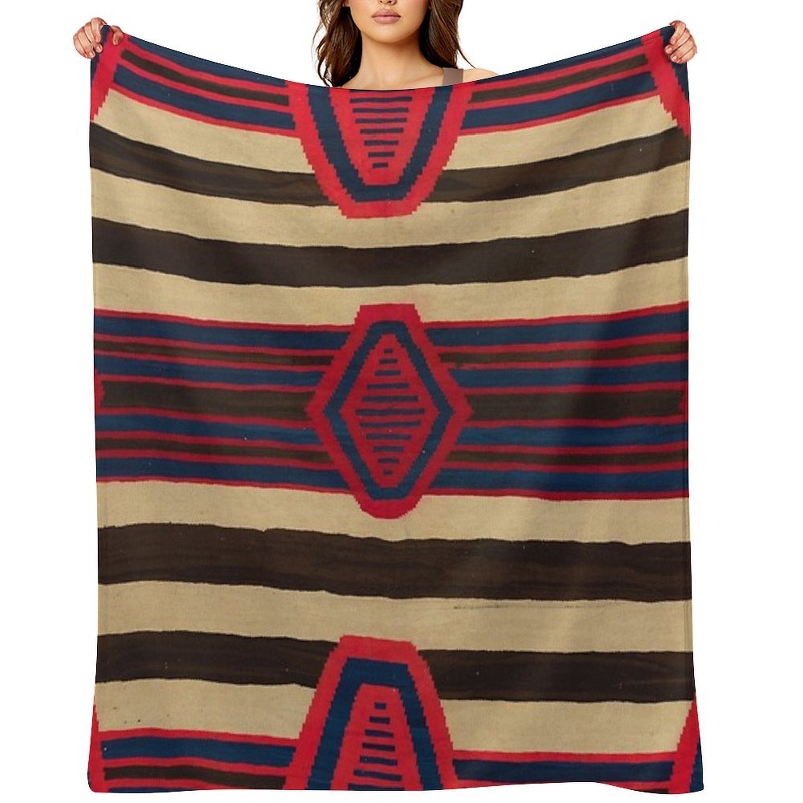 Indigenous Designs I  Chief's Blanket  Navajo Weavings Throw Blanket