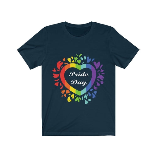 Pride Day Love Wins Rainbow Heart Short Sleeve Tee