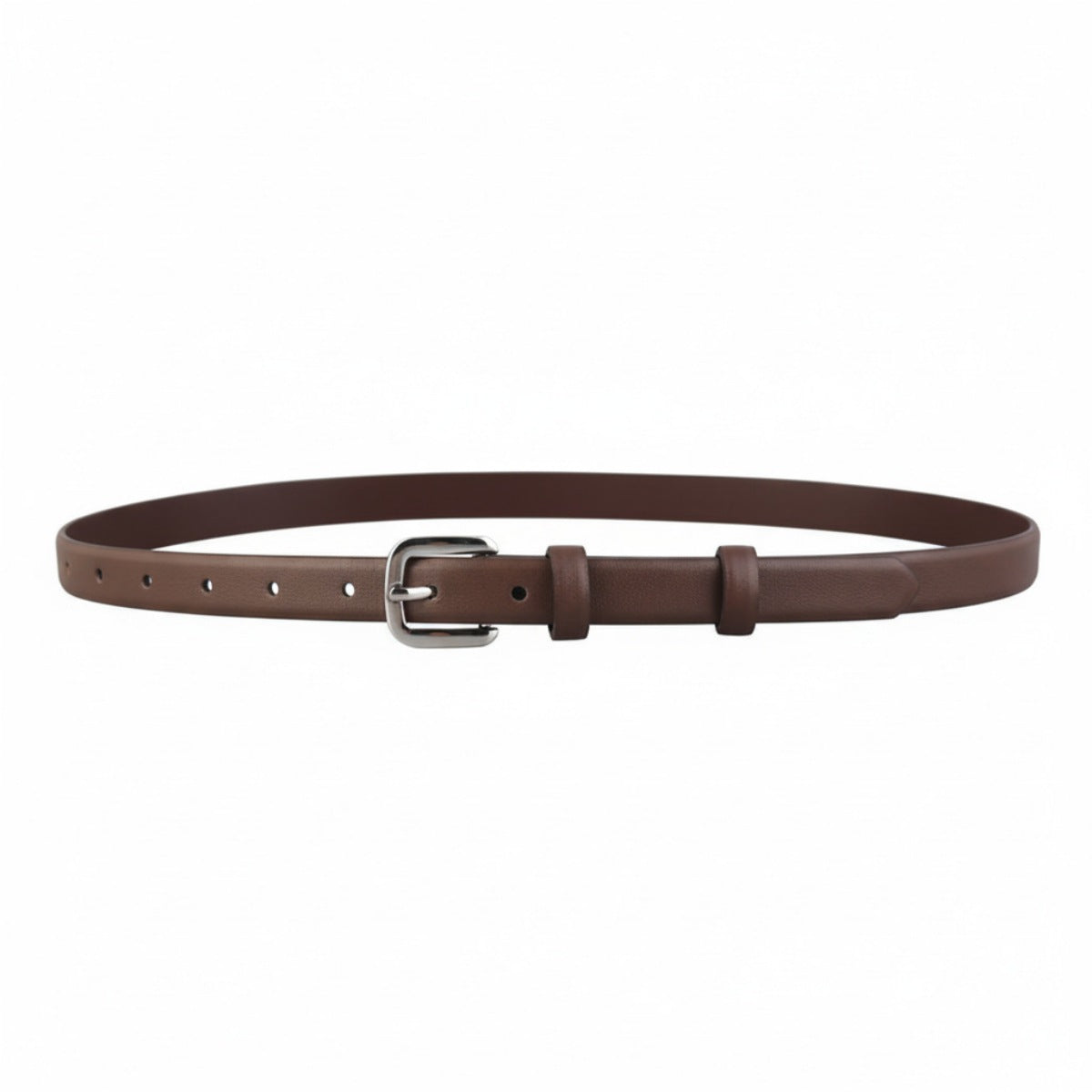 Women's Skinny Buckle Belt in Genuine Cowhide Leather