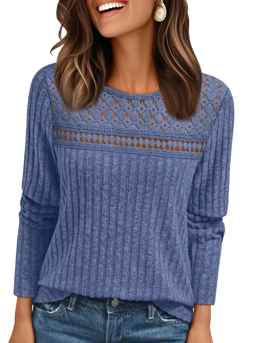 Ribbed Long Sleeve T Shirt