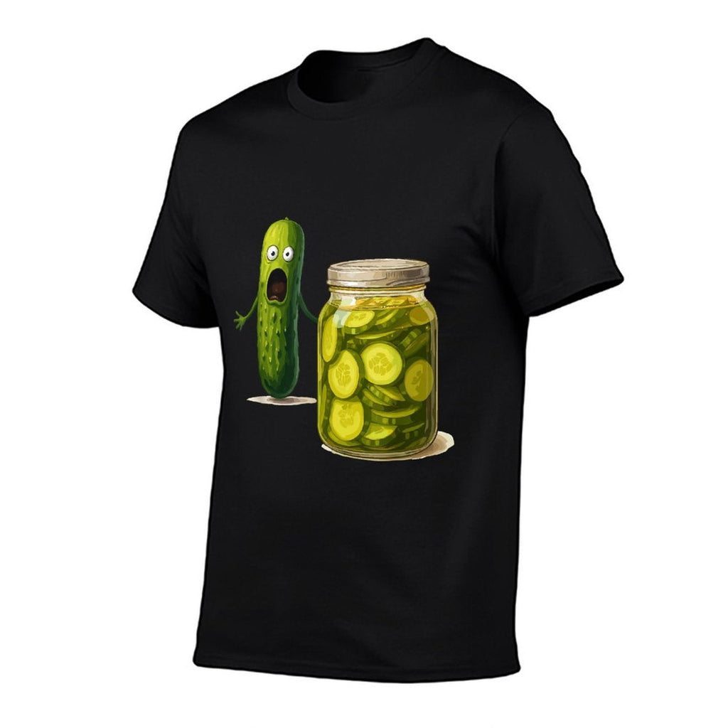Funny Screaming Pickle Cucumber Jar Joke  Relaxed-fit T-Shirt
