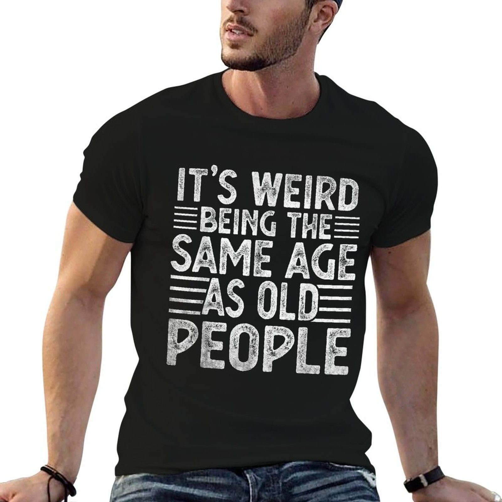 Funny Ts for Men Women Sarcastic Novelty Graphic  Ribbed Collar T-Shirt