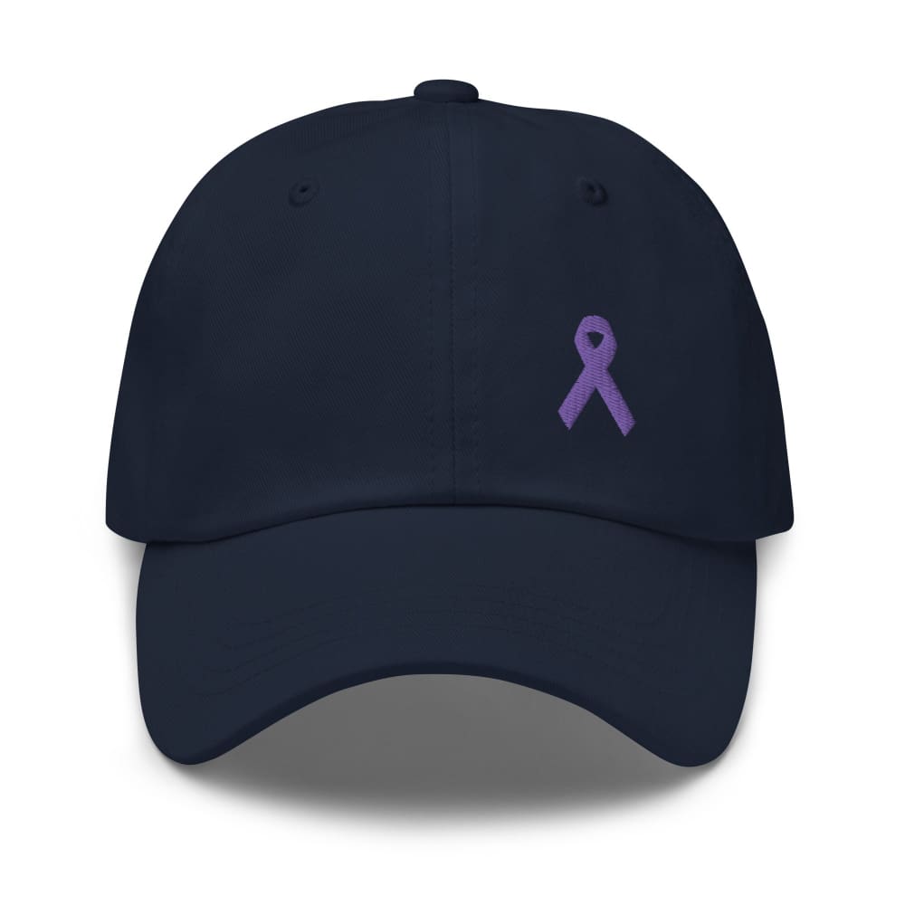 Cancer Awareness & Alzheimer's Awareness Hat with Purple Ribbon