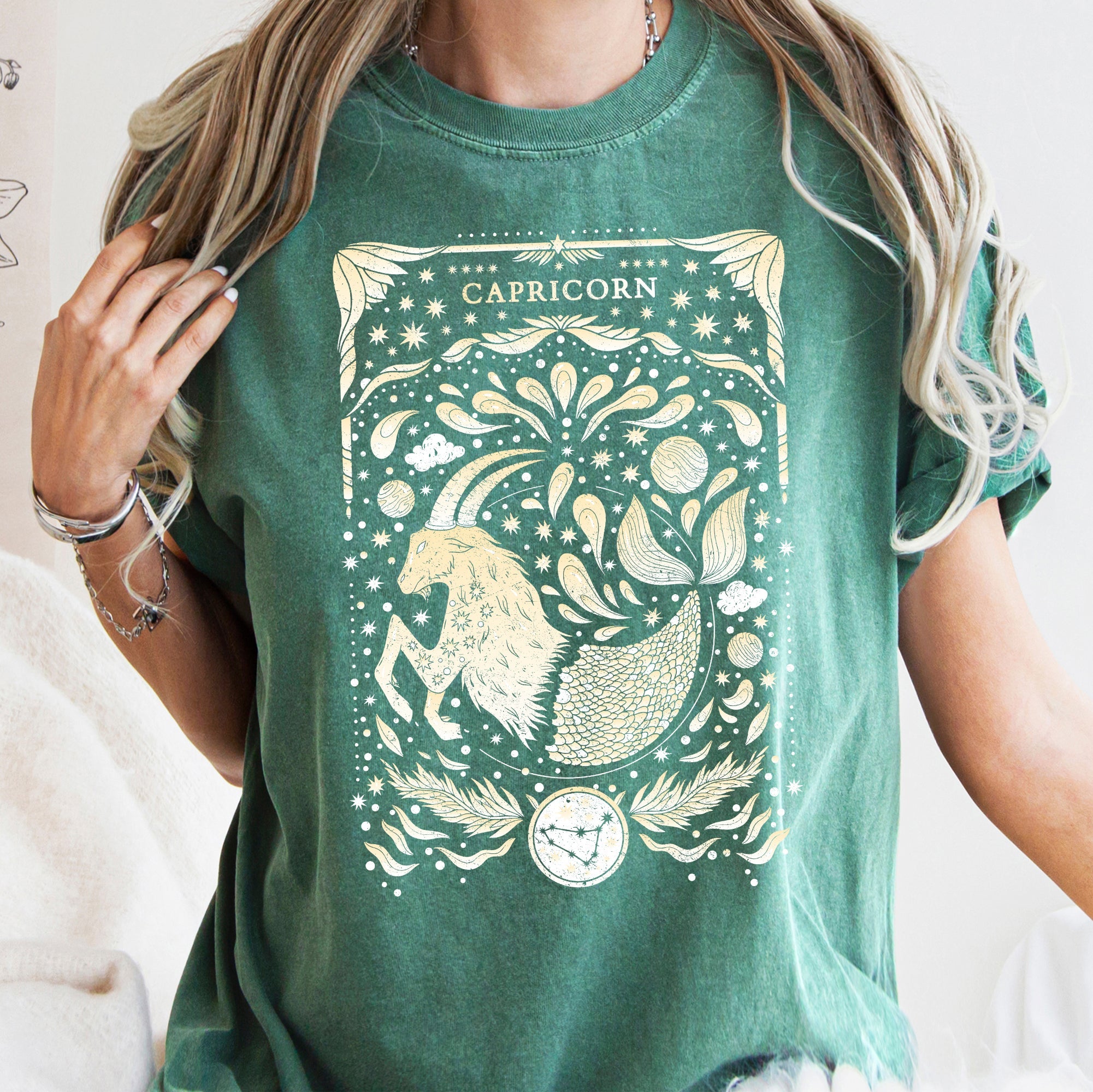 Capricorn Celestial Zodiac Comfort Colors Tees, Horoscope, Astrology
