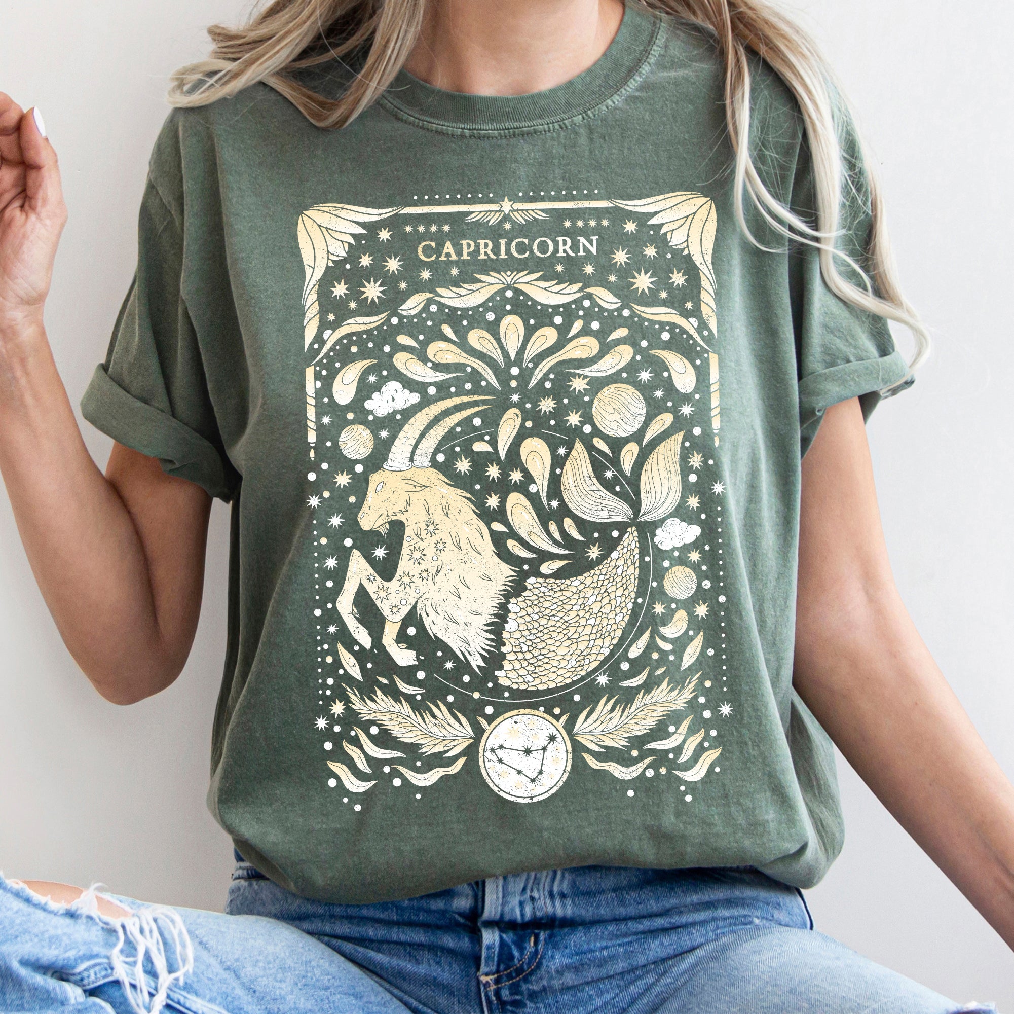 Capricorn Celestial Zodiac Comfort Colors Tees, Horoscope, Astrology