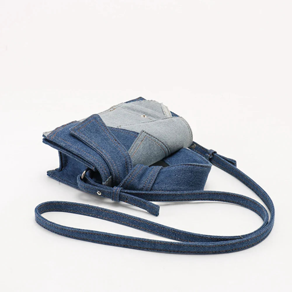 Cassen Denim Handbag with Shoulder Strap