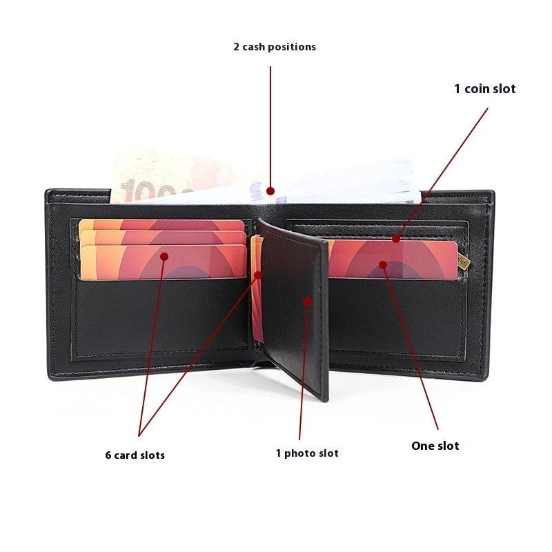 Men's PU Twill Short Anti-theft Swiping Multifunctional Wallet For Men
