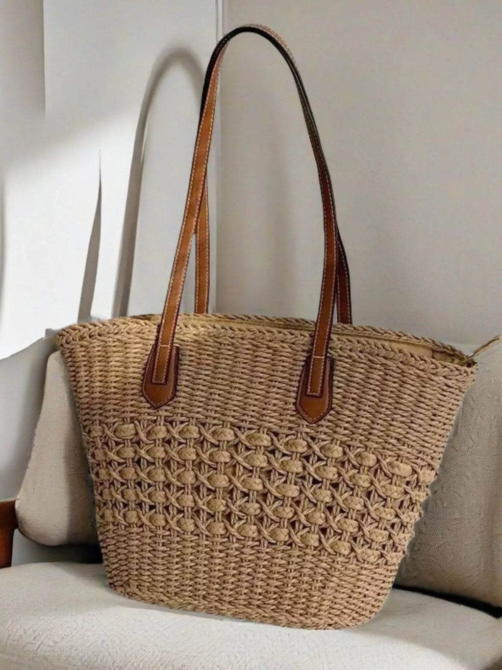 Straw Shoulder Bag - Handwoven Summer Purse for Effortless Style