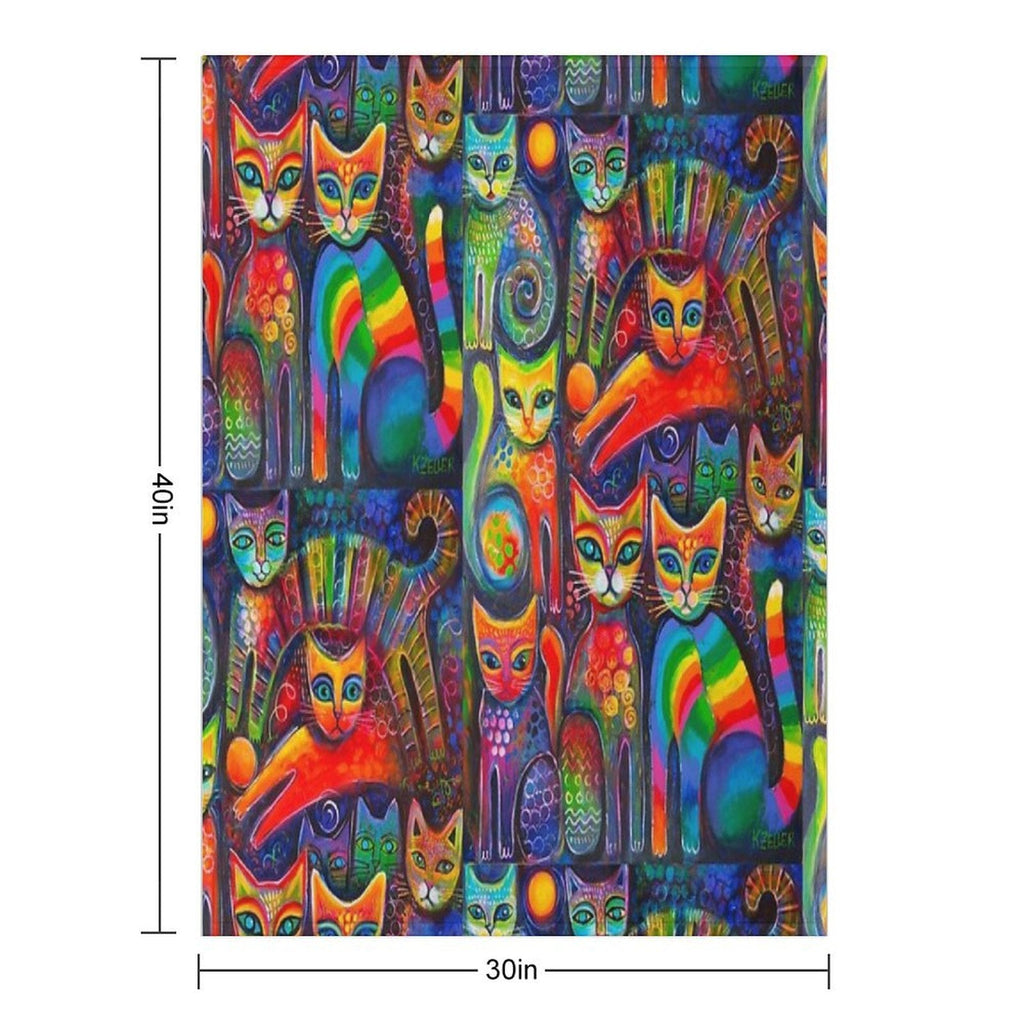 Rainbow Cats Acrylics Throw Blanket