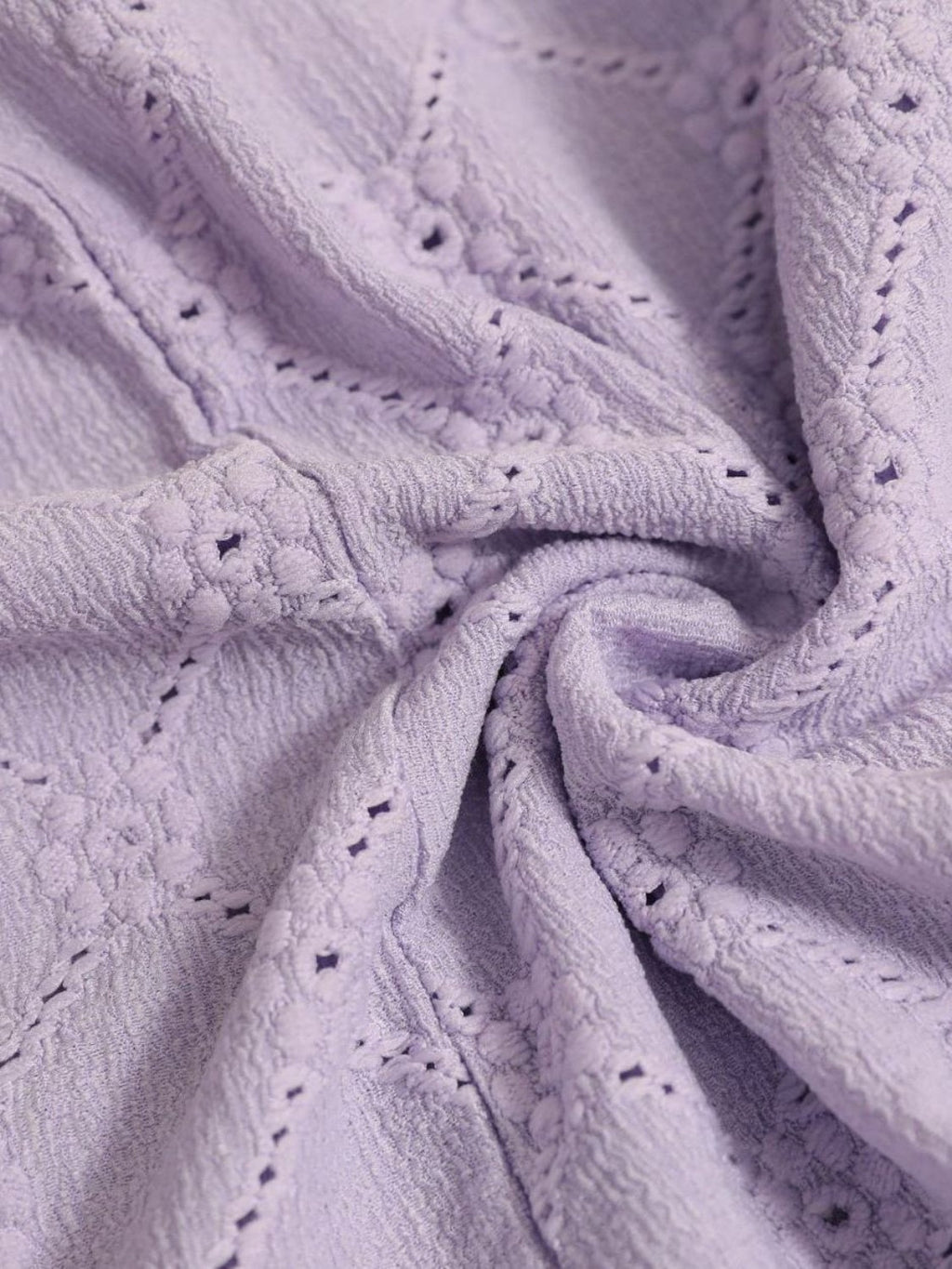 Eyelet Flutter Sleeve Round Neck Top