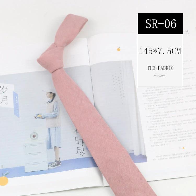 Casual Suede Solid Color 7cm Tie