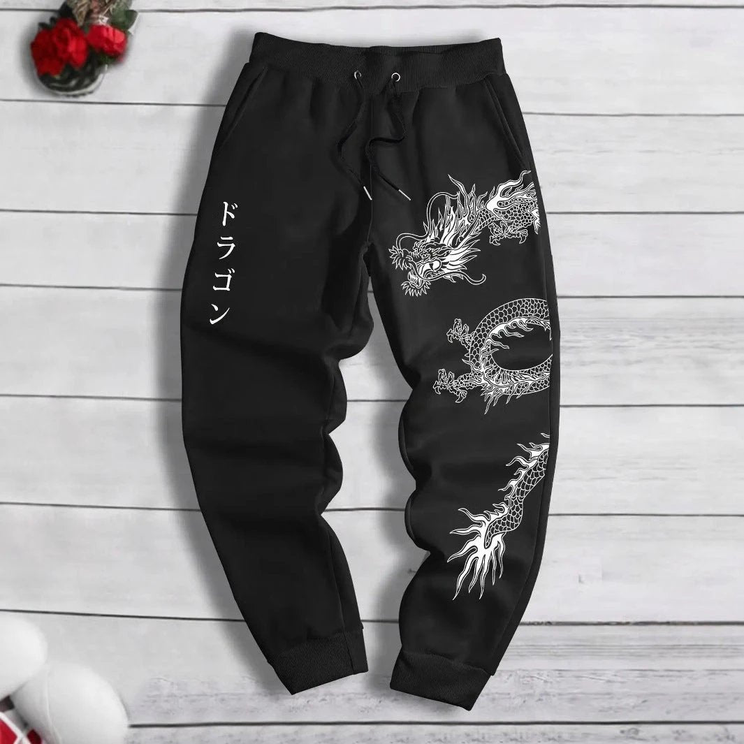 Men's Printed Loose Lace-up Sweatpants