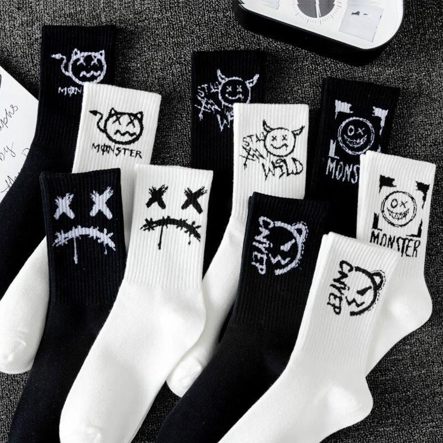 Men's Black And White Socks