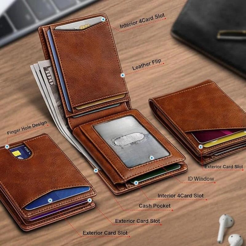 Multifunctional Anti-Theft Retro Card Holder Wallet With Multiple Card Slots For Men