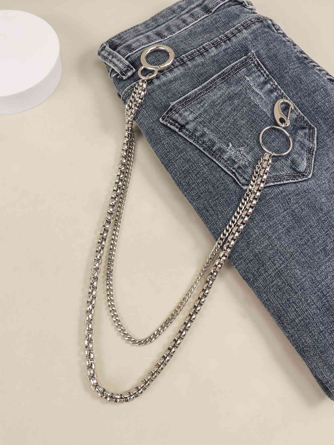 UrbanStyle Double-Layered Metal Chain Belt – Trendy Accessory for Outfit Elevation See size chart under “more details”