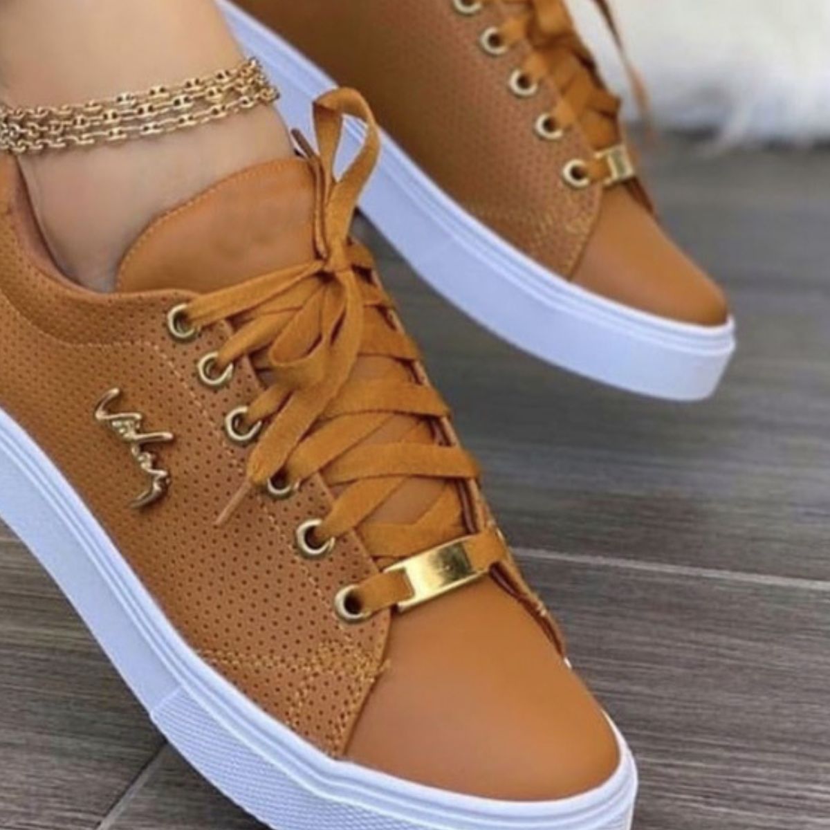 Women's Lace Up Round Toe Sneakers in Black Faux Leather
