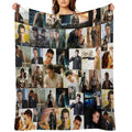 Channing Tatum Seamless Squarish Photo Collage Throw Blanket