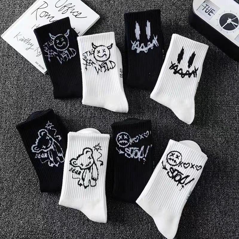 Men's Black And White Socks
