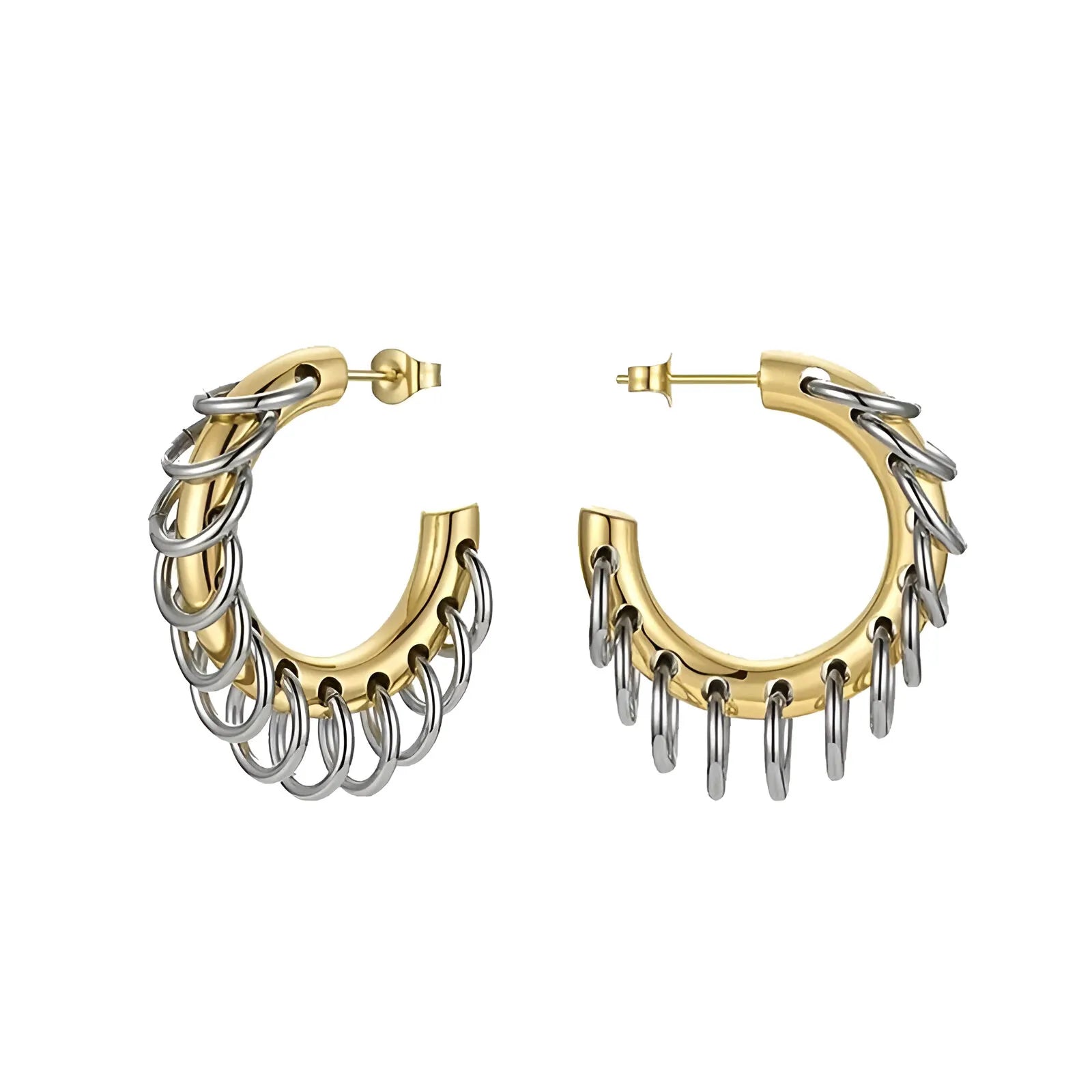 Chain Cascade Hoop Earrings