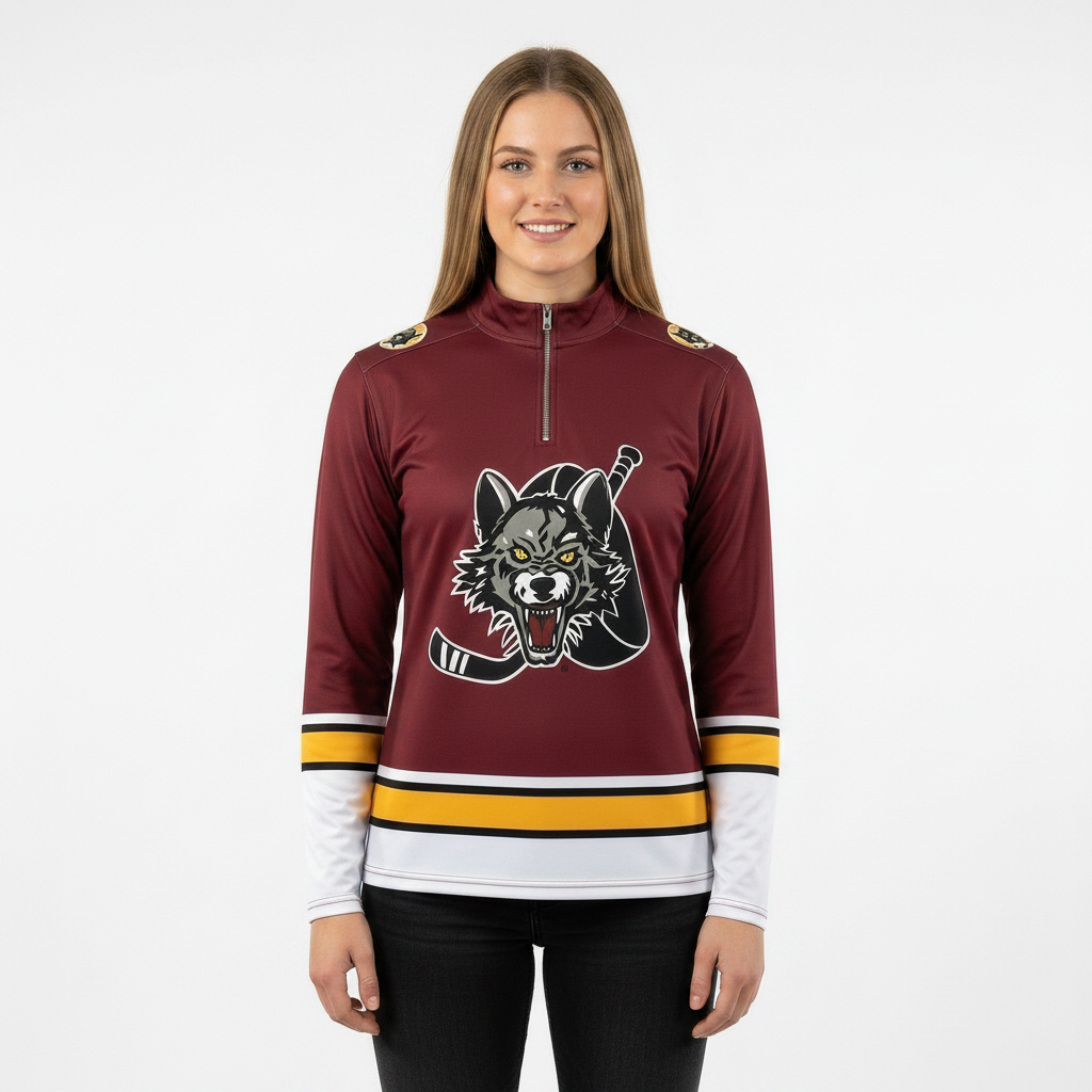 Chicago Wolves AHL Licensed Replica Jersey Performance 1/4 Zip