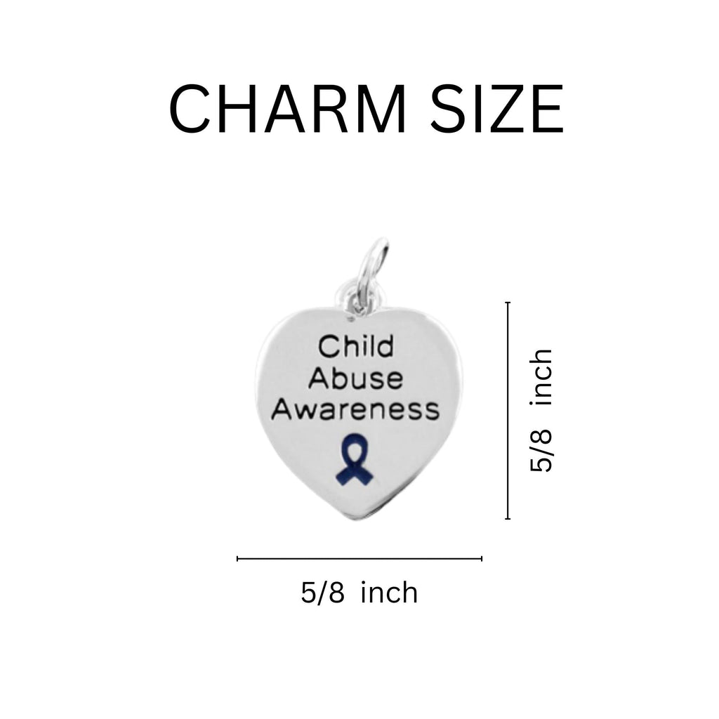 Child Abuse Awareness Partial Beaded Charm Bracelet