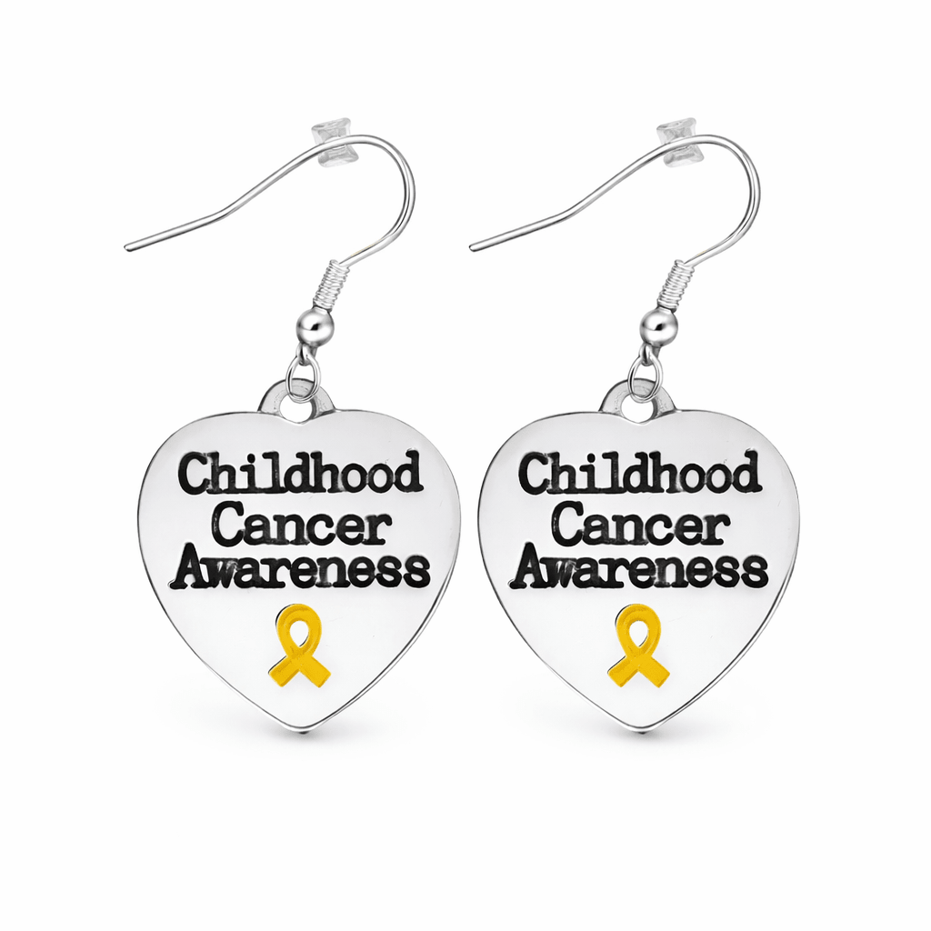Childhood Cancer Awareness Heart Earrings