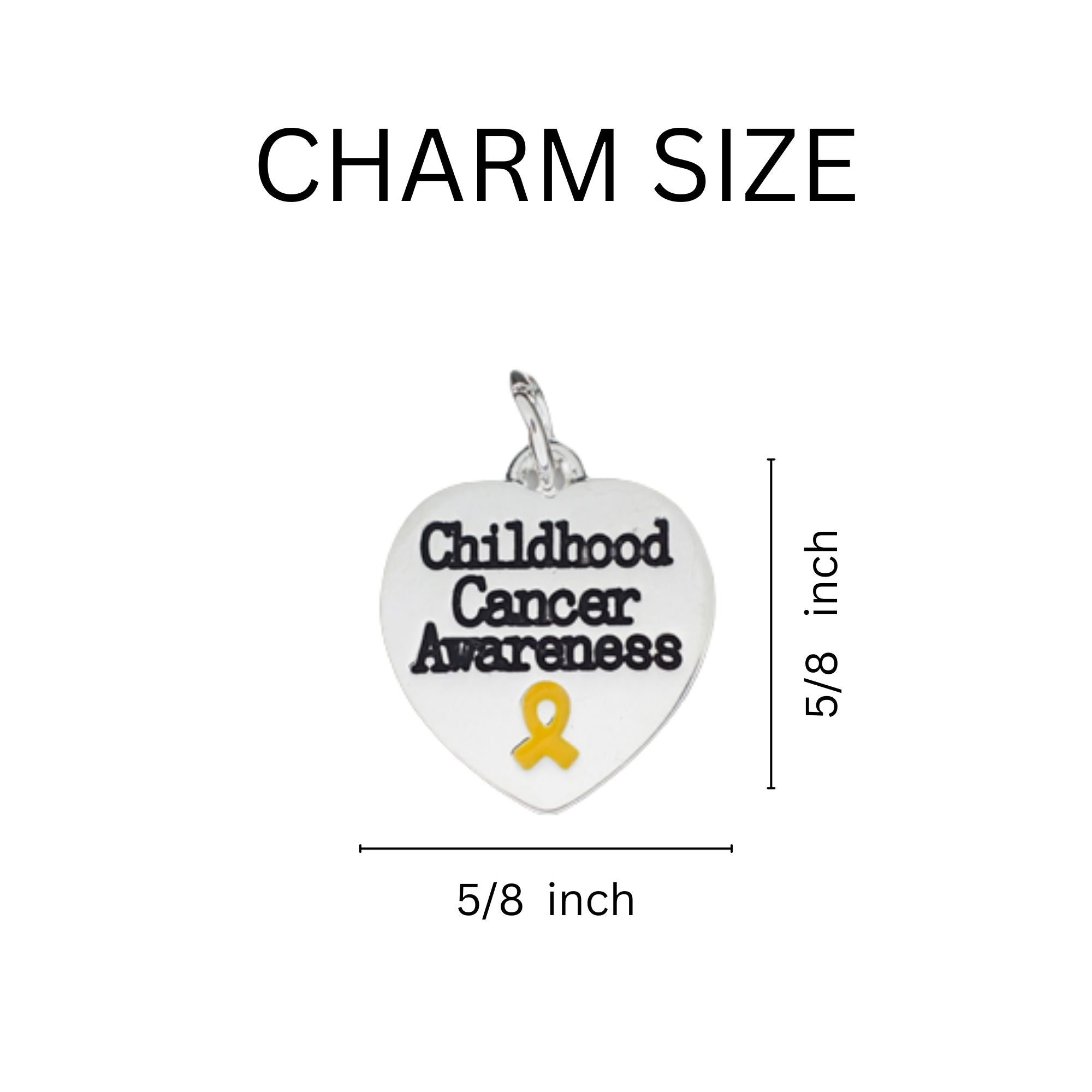 Childhood Cancer Heart Awareness Chunky Charm Bracelet