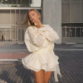 Cindy White Ruffled Mini Dress