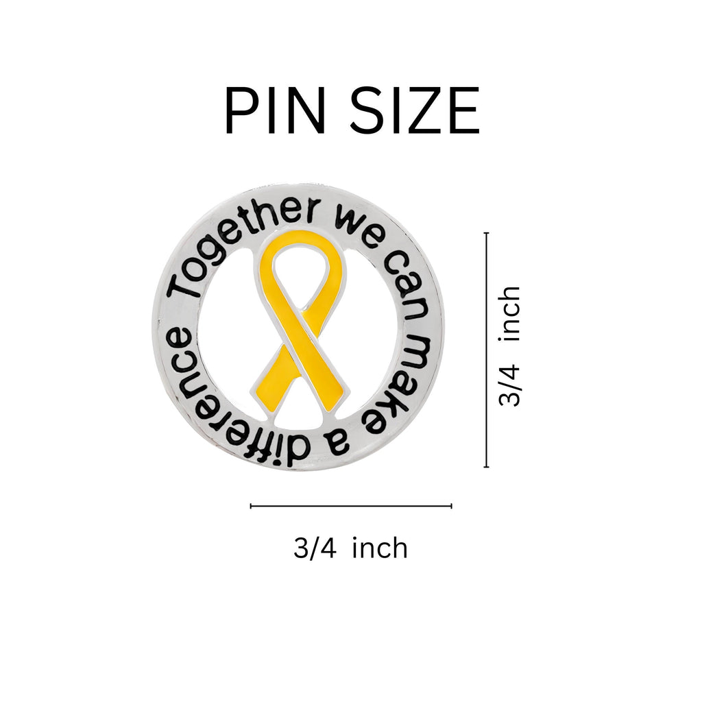 Circle Gold Ribbon Difference Childhood Cancer Awareness Pins