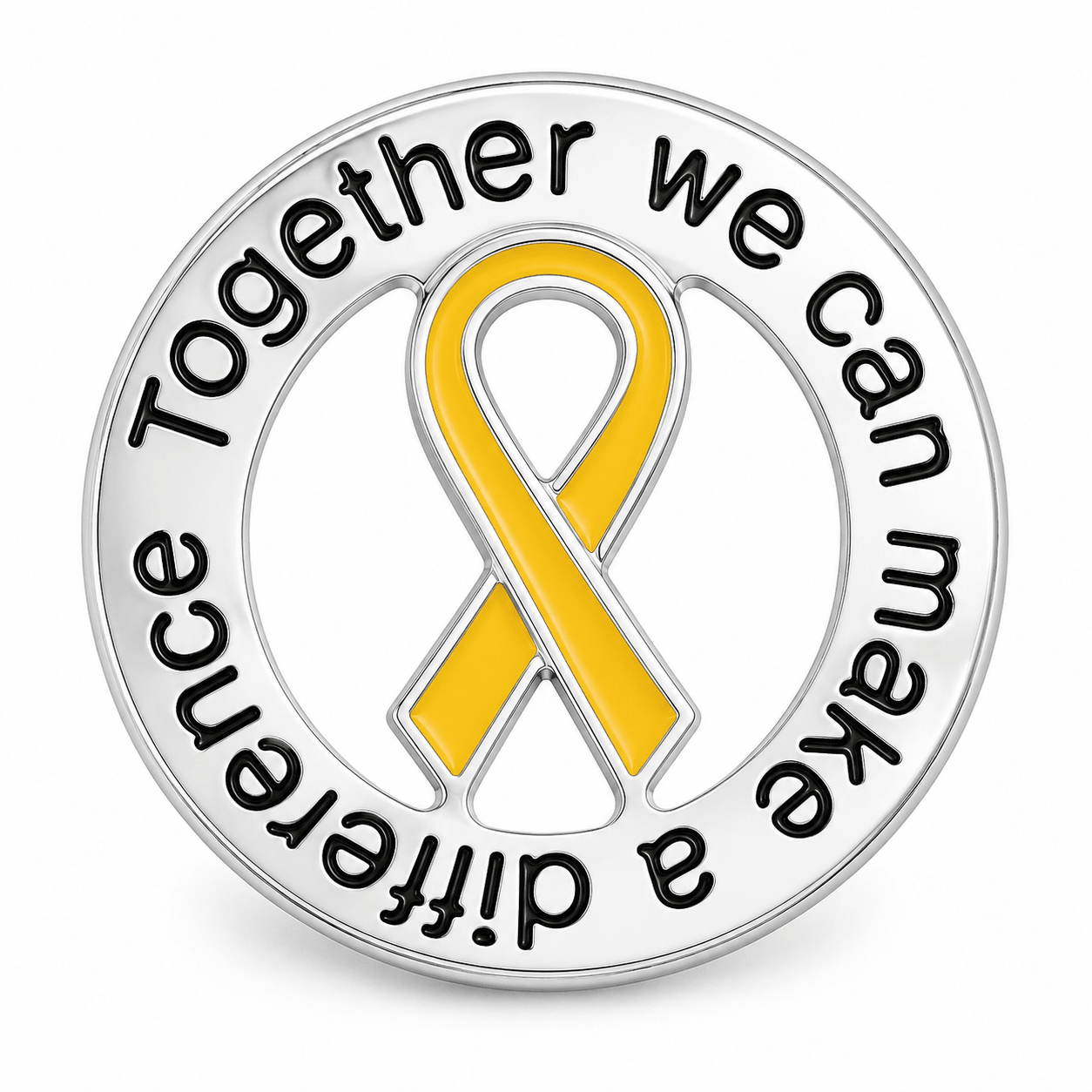 Circle Gold Ribbon Difference Childhood Cancer Awareness Pins