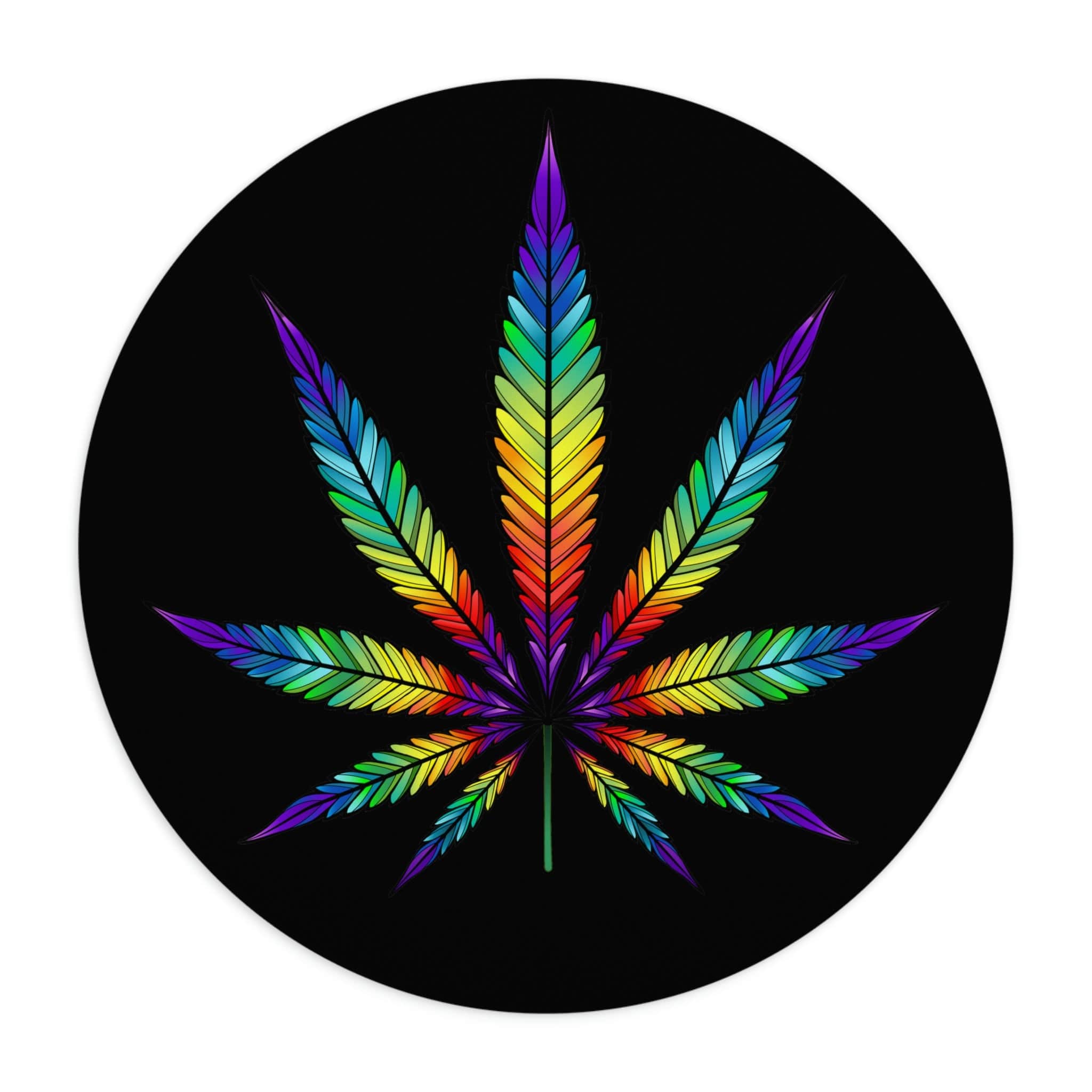 Rainbow Marijuana Leaf Mouse Pad