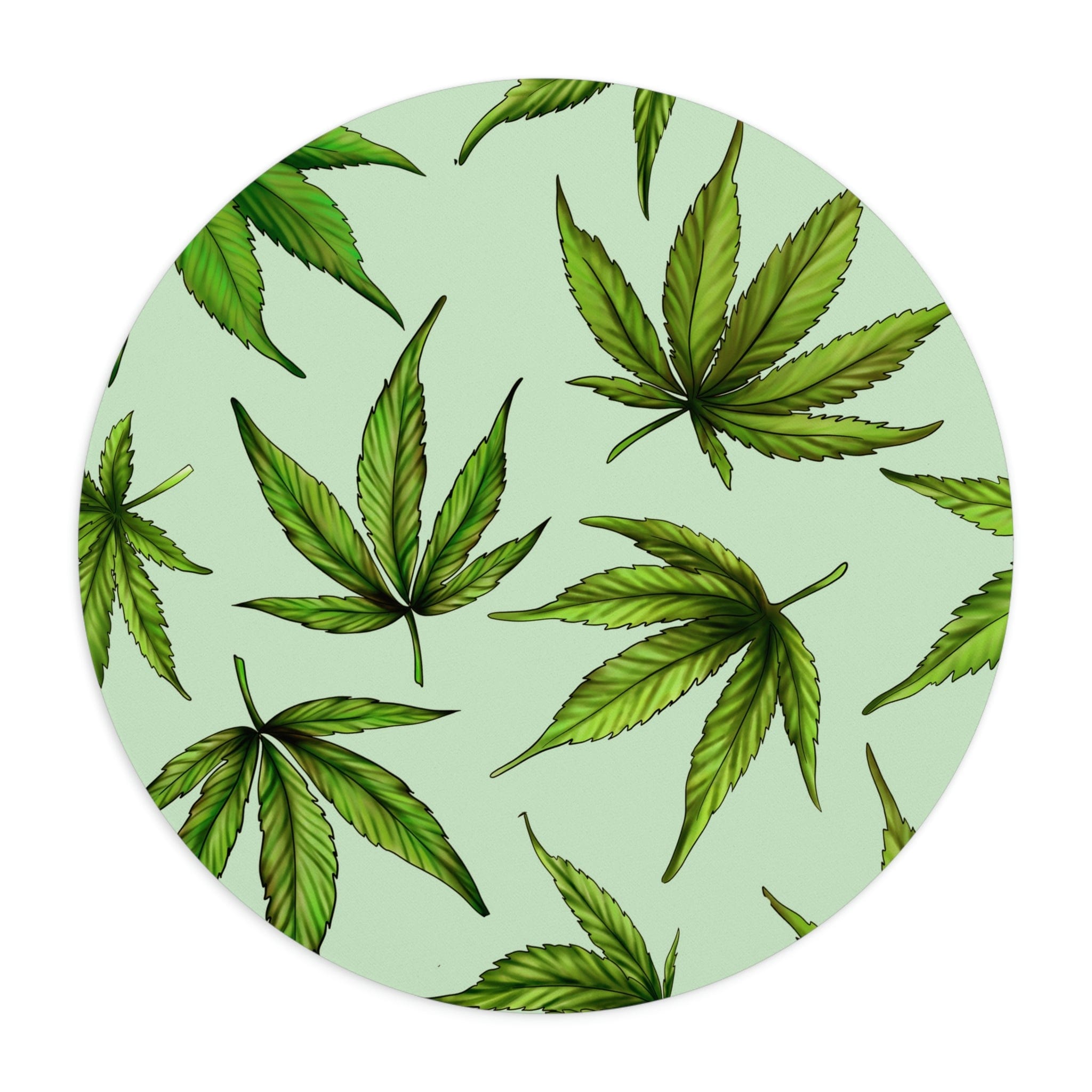 Green Marijuana Leaves Mouse Pad