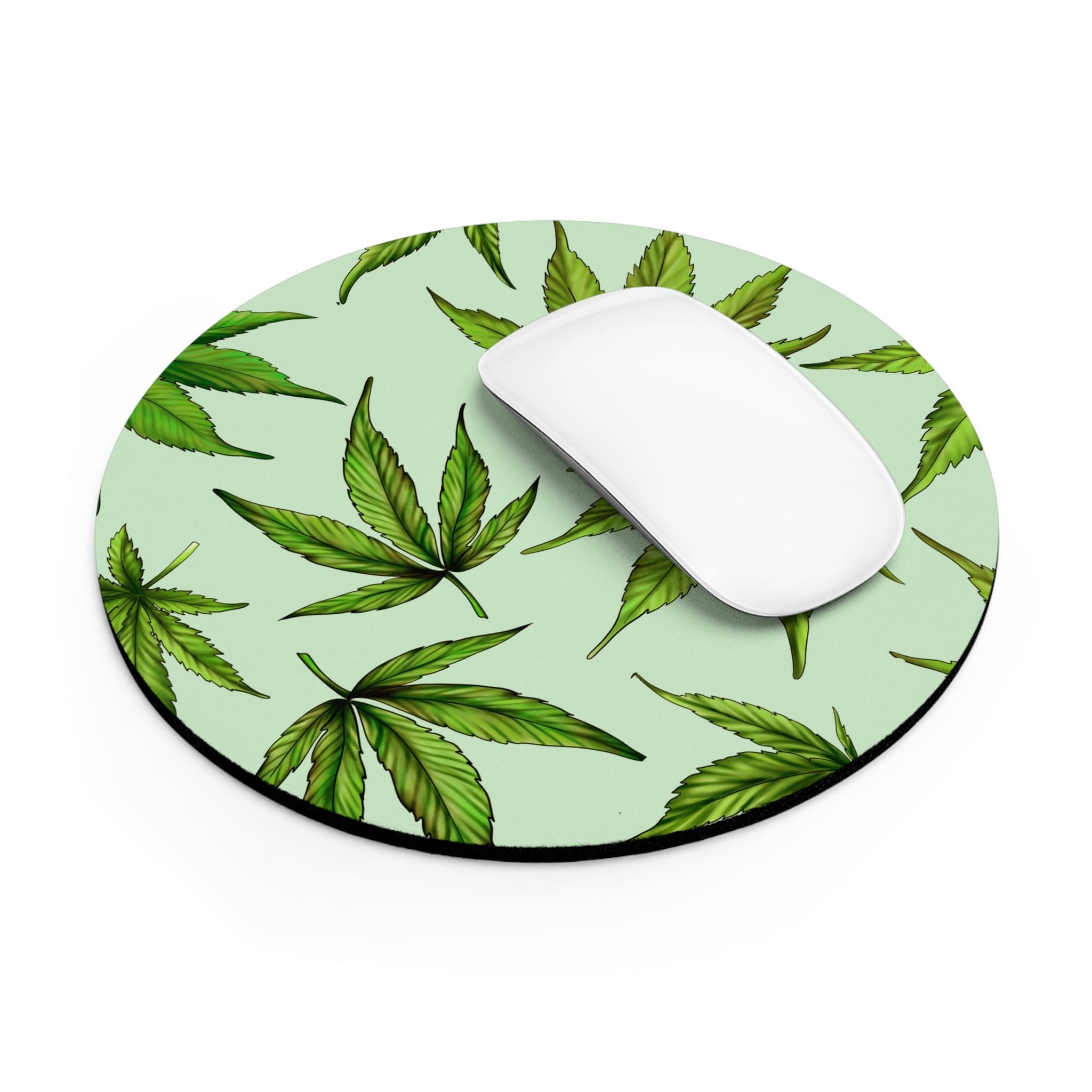 Green Marijuana Leaves Mouse Pad