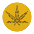 Tribal Weed Leaf Yellow Mouse Pad